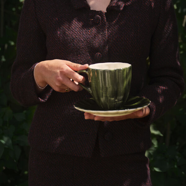 Oyster kopp & undersk&aring;l  25cl, forest green, Mateus