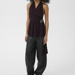 GZseren halterneck top, deep plum, Gestuz