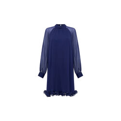 EMINA CHIFFON LONG SLEEVE DRESS, celestial blue, French Connection