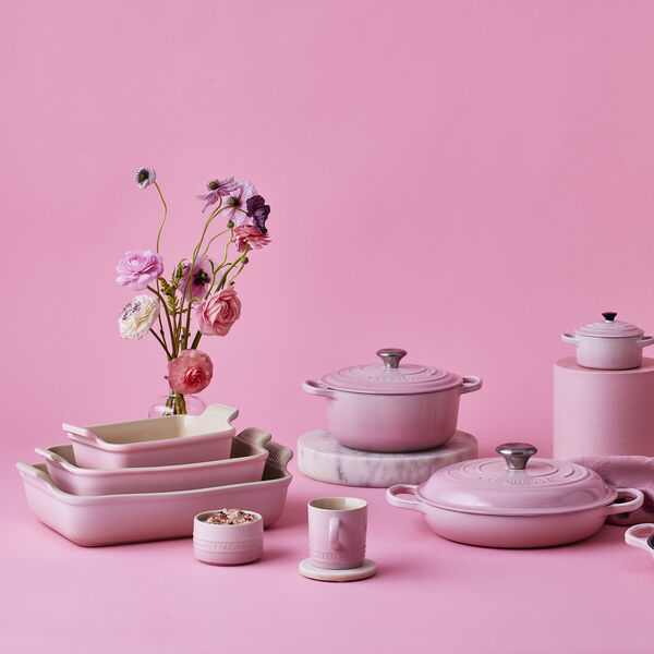 Heritage rektangul&aelig;rt fat 32 cm, shell pink, Le Creuset