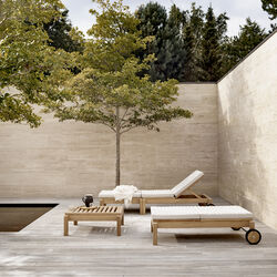 AH604F Outdoor lounger fotskammel, Carl Hansen & S&oslash;n