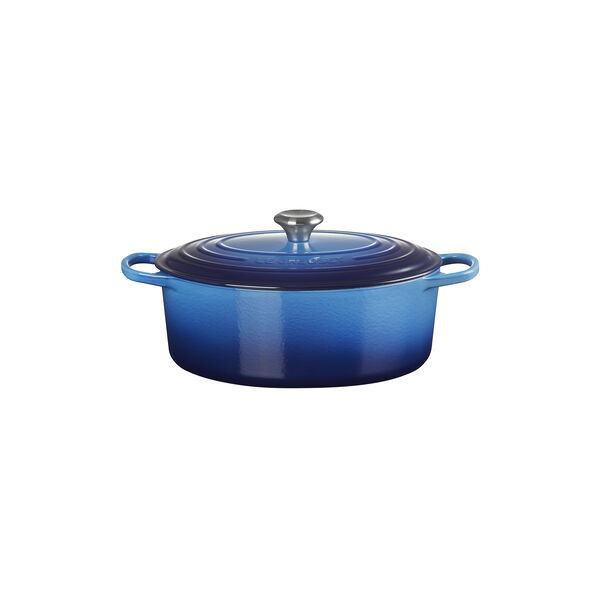 Signature st&oslash;pejern oval gryte &Oslash; 31 cm, azure, Le Creuset