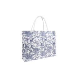 Canvas Tote Large, country blue savannah pattern, DARK department