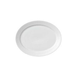 Hvit Riflet ovalt fat 35 cm