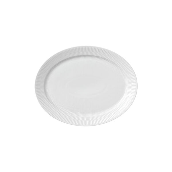 Hvit Riflet ovalt fat 35 cm Hvit Riflet ovalt fat 35 cm, Royal Copenhagen