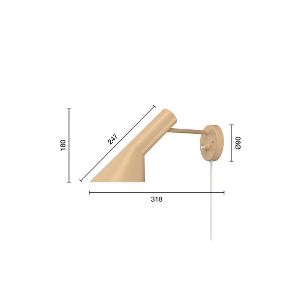 AJ vegglampe, warm sand, Louis Poulsen