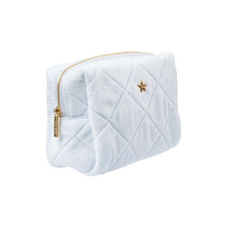 Velvet Square Quilted Make-Up Pouch Small, cool baby blue, DARK department