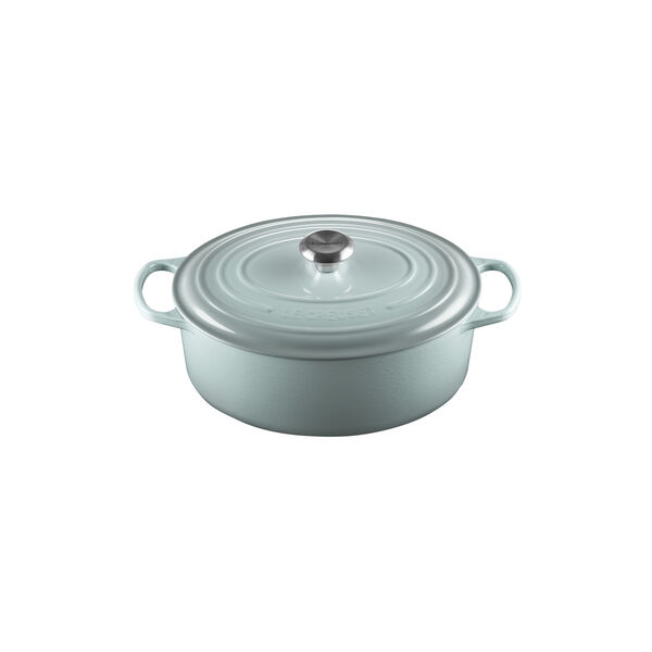Signature st&oslash;pejern oval gryte &Oslash; 31 cm, sea salt, Le Creuset