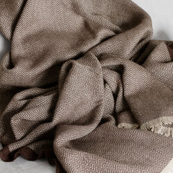 Herringbone pledd, chocolate/beige, ELVANG
