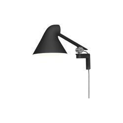 NJP kort vegglampe, sort, Louis Poulsen