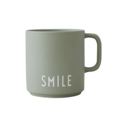 SMILE favorittkopp med hank, green, Design Letters