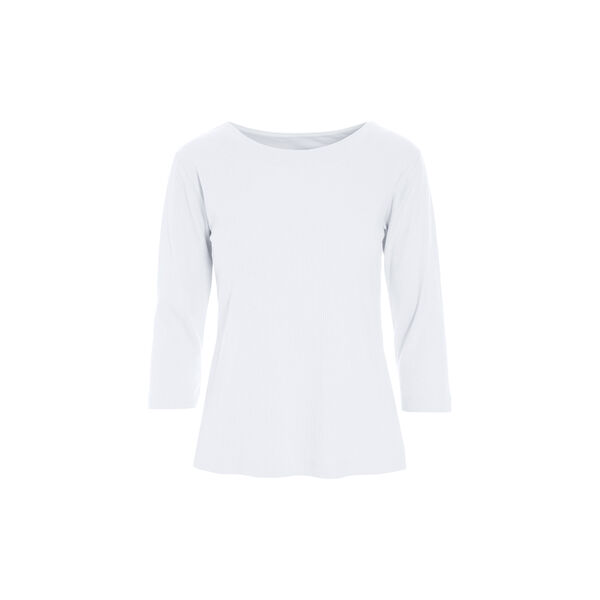 Naibu rib Blouse with 3/4 sleeves, white, BITTE KAI RAND