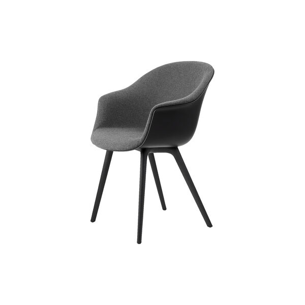 Bat Dining Chair Front Upholstered, Hallingdal 173/black, GUBI