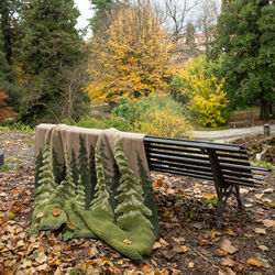 Bosco Verde Easy Boiled Wool pledd, green/brown, Frati Home