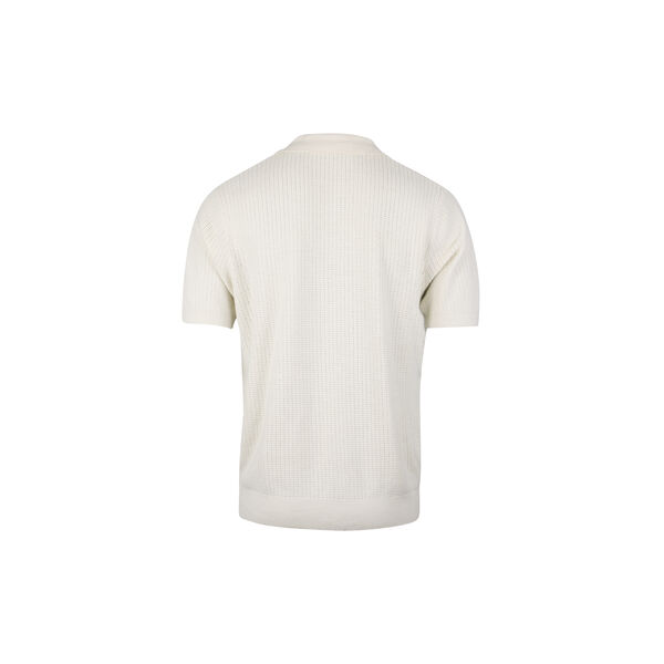 Polo Shirt Knitted Crochet Hemp / Supima Cotton, offwhite, Stenstr&ouml;ms