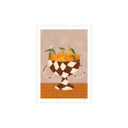 Lemons & Oranges in Checkered Vase, THE POSTER CLUB