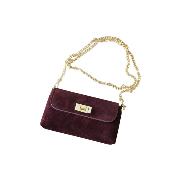 Clutch semsket skinn, bordeaux, 7 DAYS