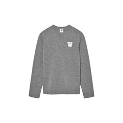 WWTay L Knit Pullover, light melange grey, Wood Wood