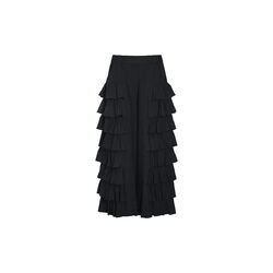 Airy linen bukser med volanger, black, BITTE KAI RAND