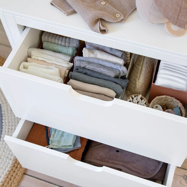 Sebra stellebord med skuffer, klassisk hvit, Sebra