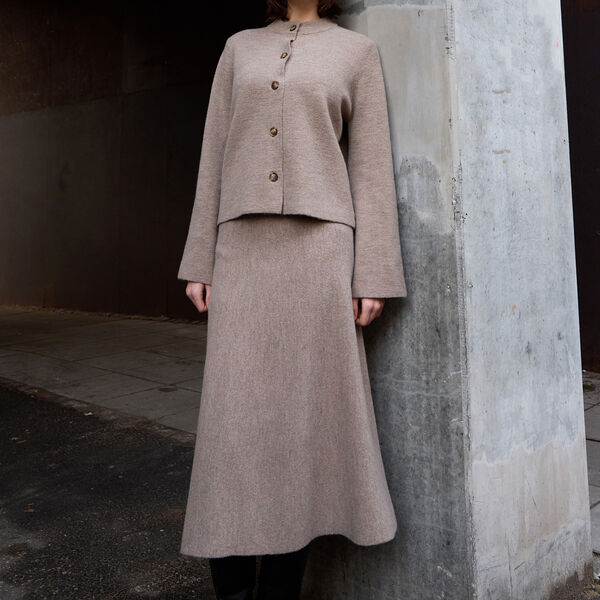 Mantra knit skirt, sand melange, PBO