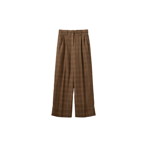 ROSANASW CHECKED WIDE LEG TROUSERS, 9143 maple brown check, Sofie Schnoor