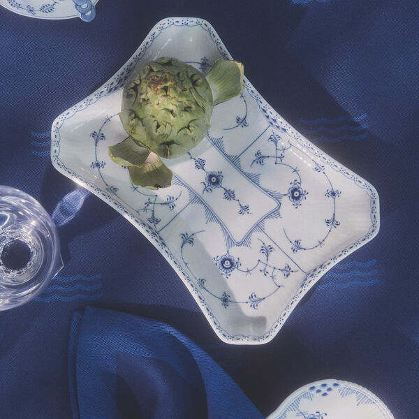 Musselmalt Halvblonde rektangul&aelig;r fat, Royal Copenhagen