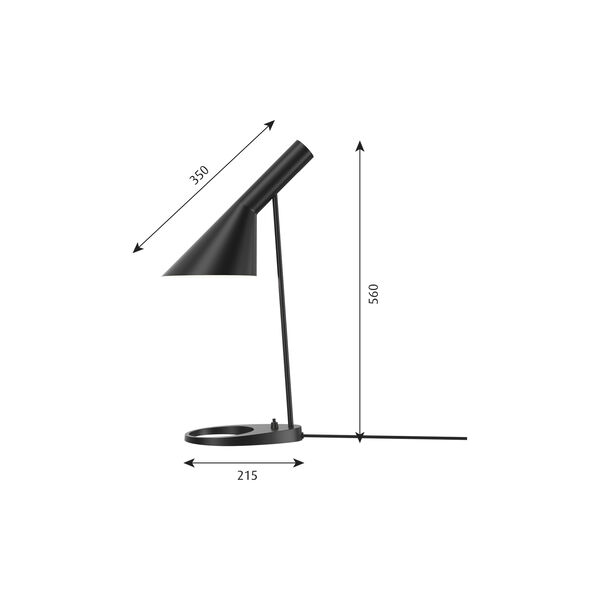AJ bordlampe, black, Louis Poulsen