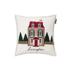 House Velvet Pillow Cover, white multi, Lexington