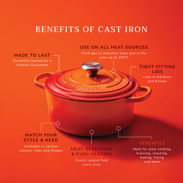Signature st&oslash;pejern rund gryte &Oslash; 28 cm, volcanic, Le Creuset