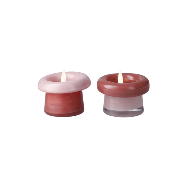 Soma Telyslykt 2 stk., rose/terracotta, Holmegaard