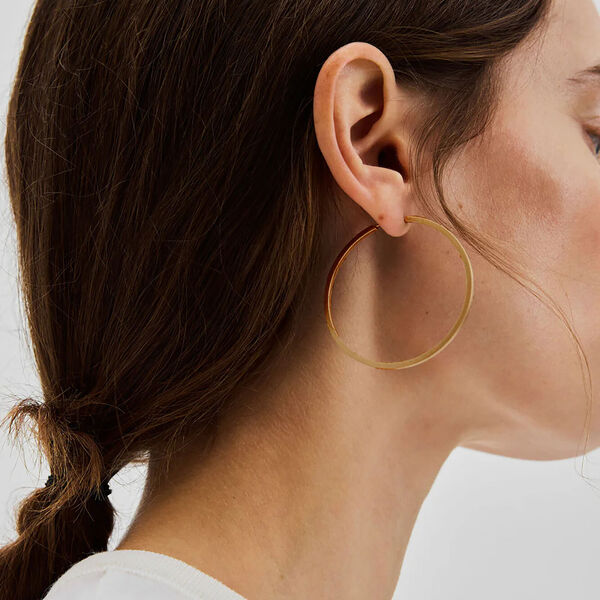 Circle&nbsp;Line&nbsp;Hoops large, forgylt, Pernille Corydon Jewellery