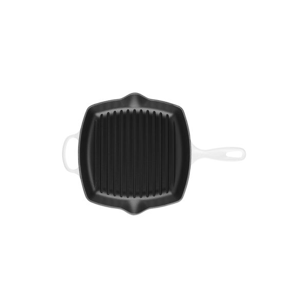 Signature st&oslash;pejern kvadratisk grillpanne 26 cm, white, Le Creuset