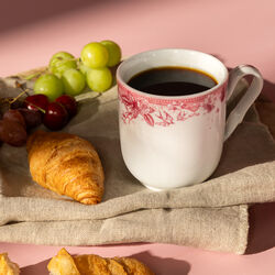 Rosa sløyfe 2025 krus 30 cl, white with pink decor, Magnor