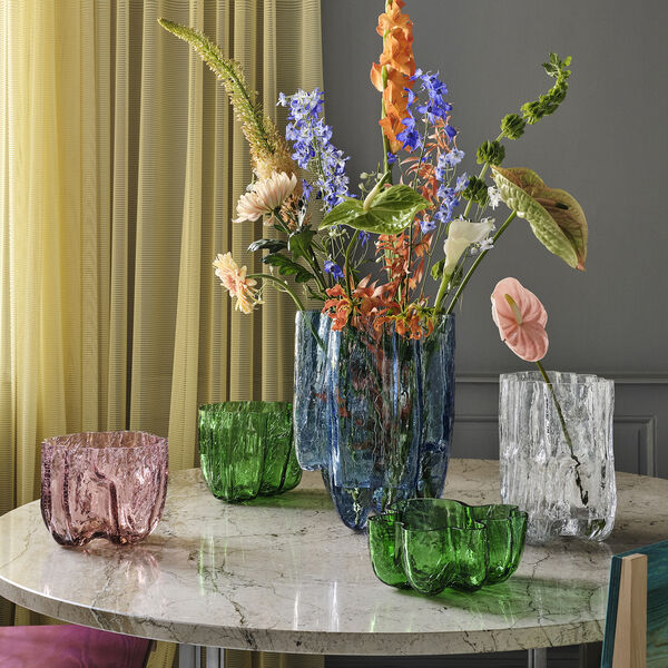 Crackle vase, green, Kosta Boda