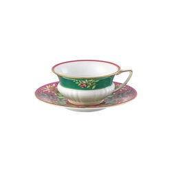 Wonderlust Pink Lotus tekopp med underskål, Wedgwood