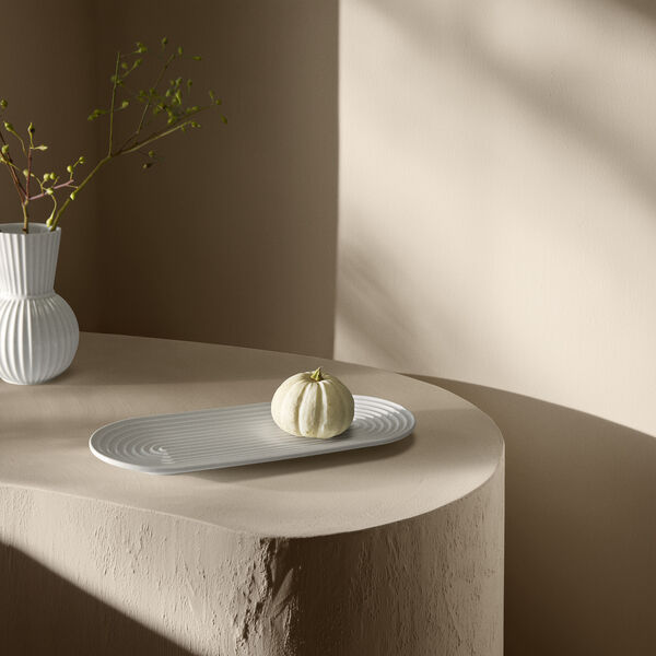 Lyngby Tura Oval serveringsfat Small, Lyngby Porcel&aelig;n