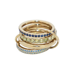 Crystal Stack Ring, blue/green mix, DARK department