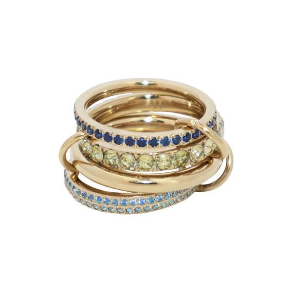 Crystal Stack Ring, blue/green mix, DARK department