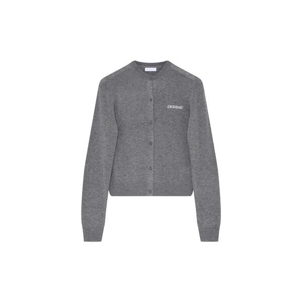 2ND Vinny TT - Soft Wool Blend Cardigan, 420129 Light Grey Melange, 2NDDAY