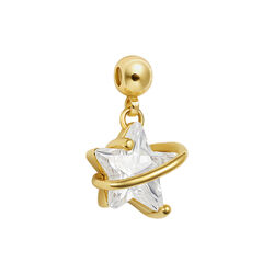 Diamond Flower Charm, gold, WHO IS SHE