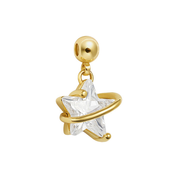 Diamond Flower Charm, gold, WHO IS SHE
