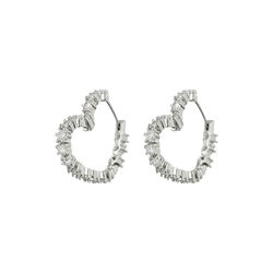 Diamond Heart Bijoux hoops, s&oslash;lv, Luv Aj