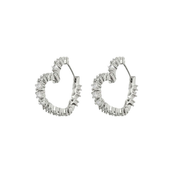 Diamond Heart Bijoux hoops, s&oslash;lv, Luv Aj