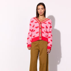 Lilou Cardigan, kiss me art print, HUNKØN