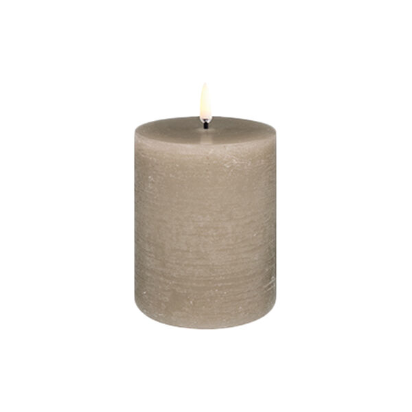 LED Pillar Candle 10 cm, sandstone, Uyuni Lighting