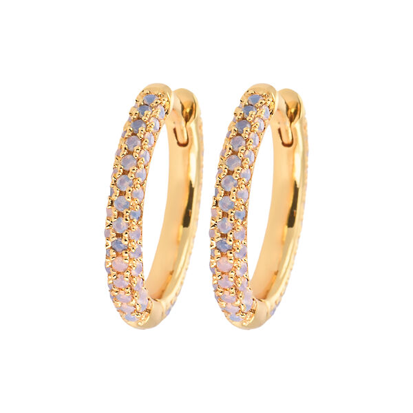 Emilia stone covered hoops, gold/frost Emilia stone covered hoops, gold/frost, Emilia by Bon Dep