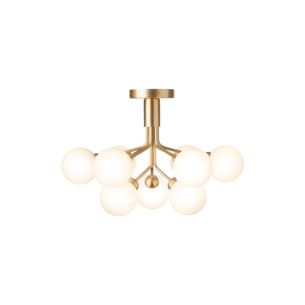 Apiales 9 Ceiling Lamp, brushed brass/opal, Nuura
