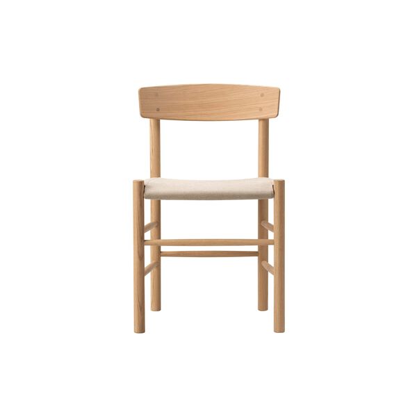 J39 Mogensen stol med polstret sete, lys oljet eik/natural canvas, Fredericia Furniture