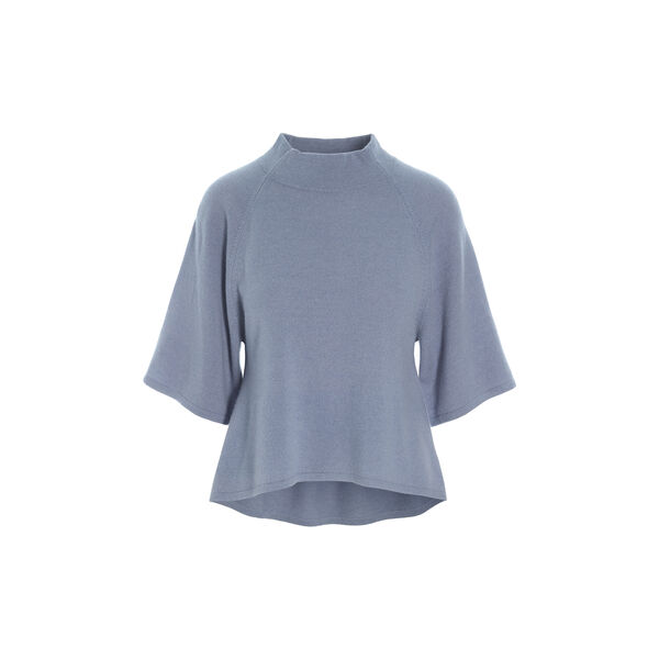 Cloud cashmere High-necked Blouse, steel blue, BITTE KAI RAND